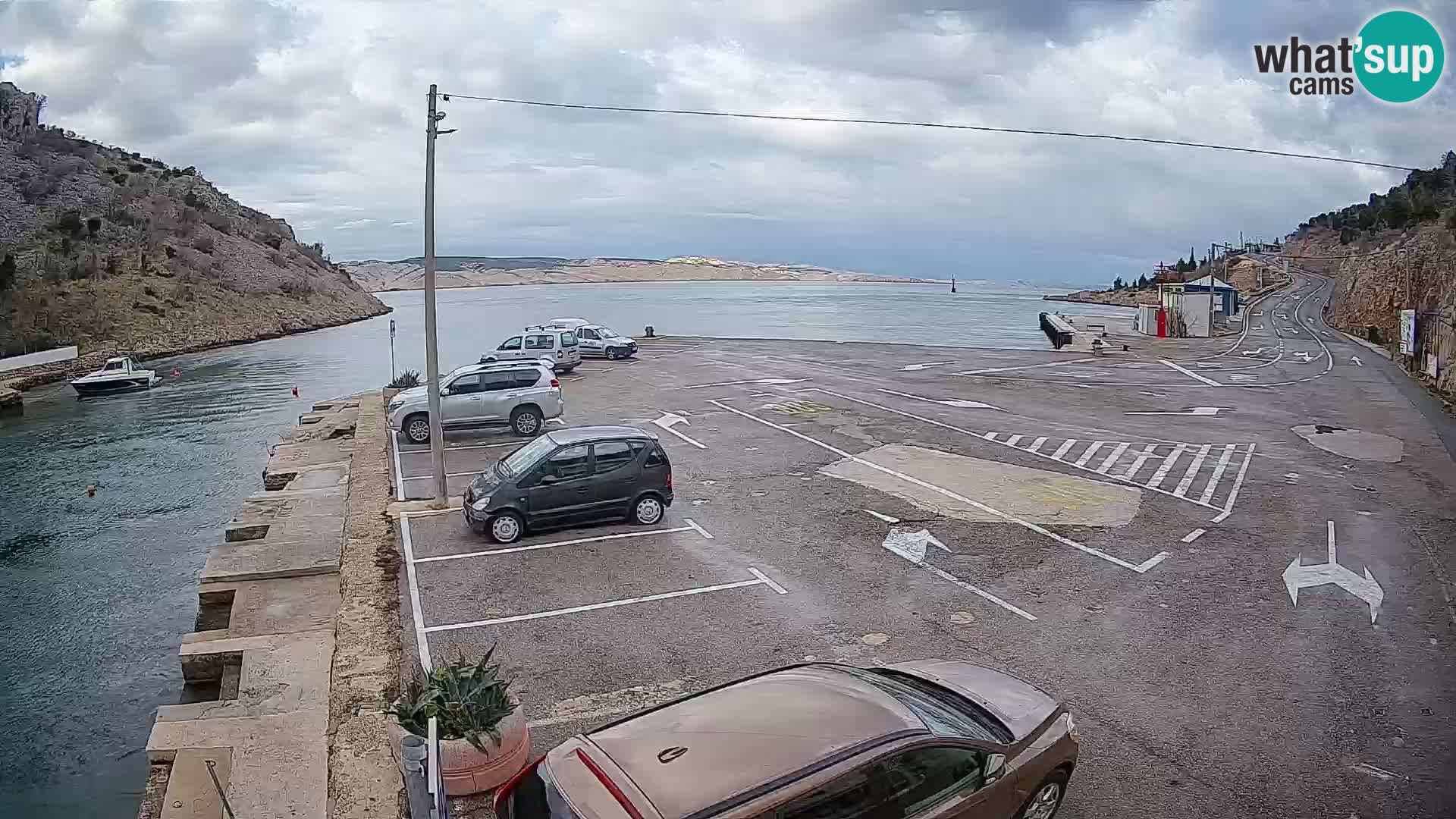 Webcam Fährhafen Prizna – zur Insel Pag