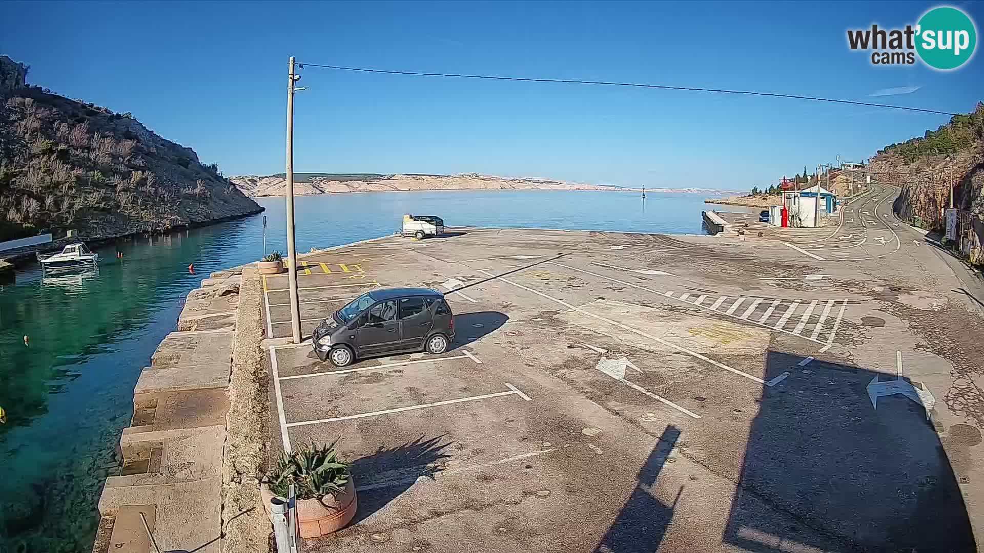 Webcam Fährhafen Prizna – zur Insel Pag