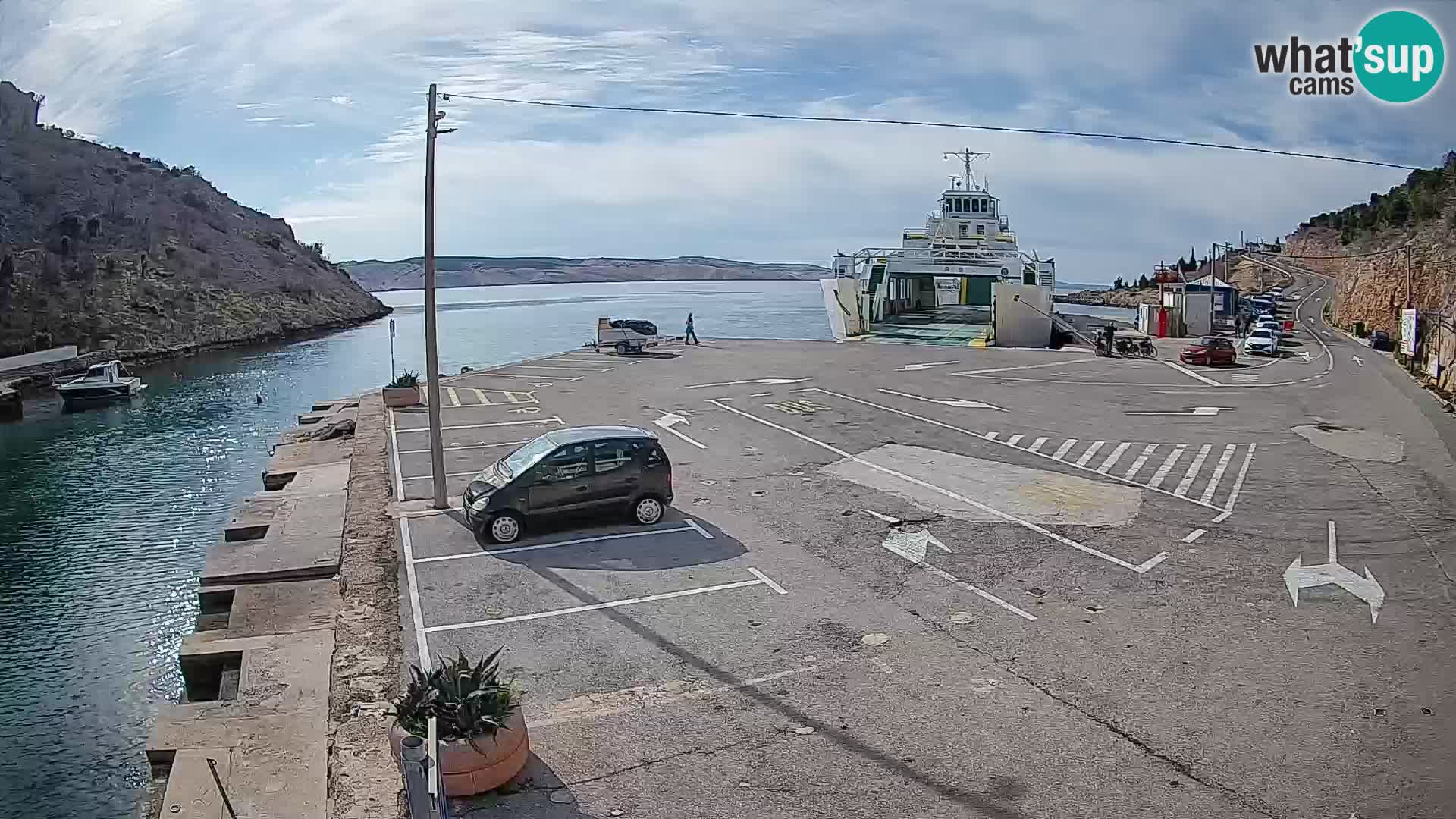 Webcam Fährhafen Prizna – zur Insel Pag