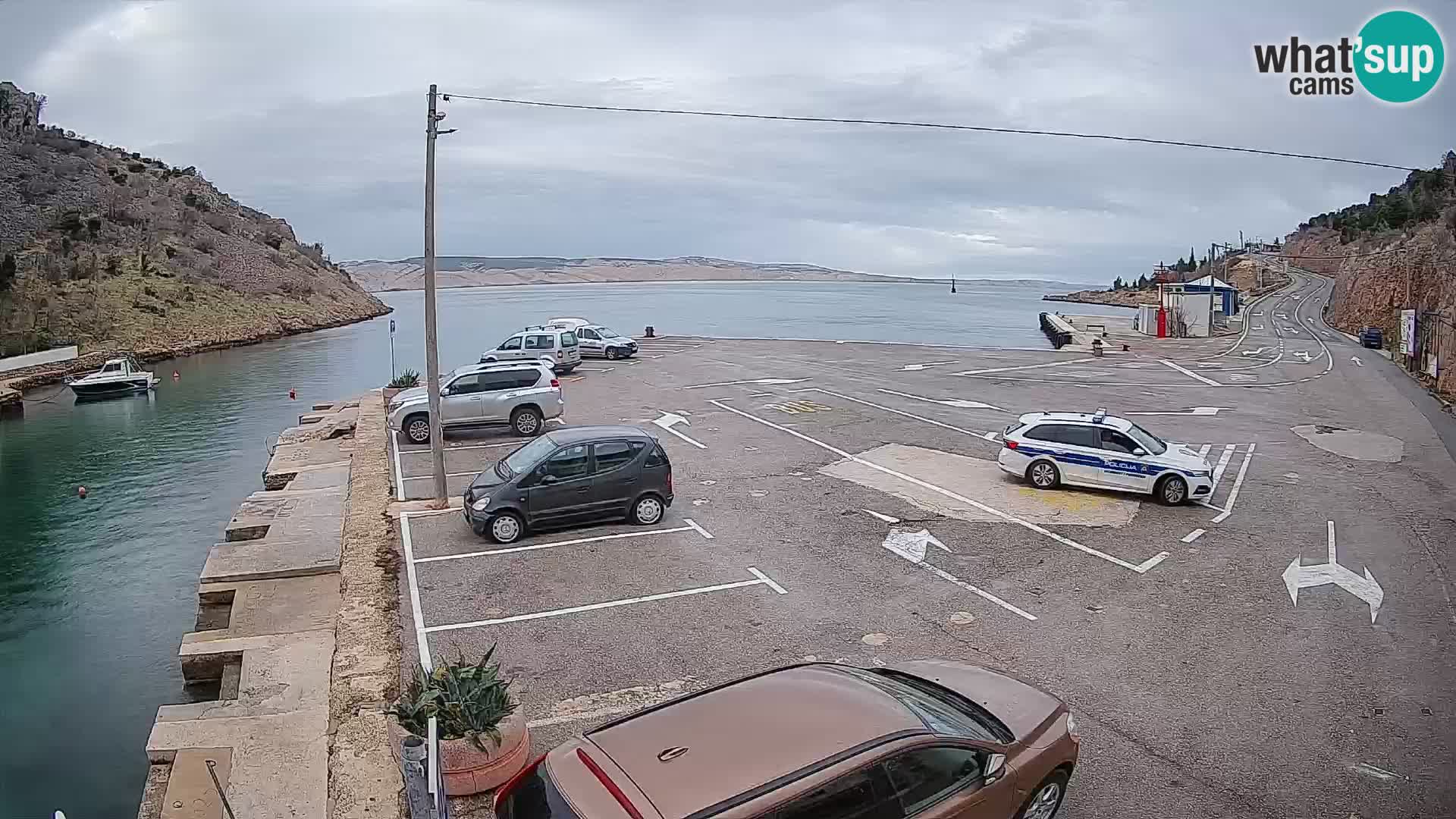 Webcam Fährhafen Prizna – zur Insel Pag