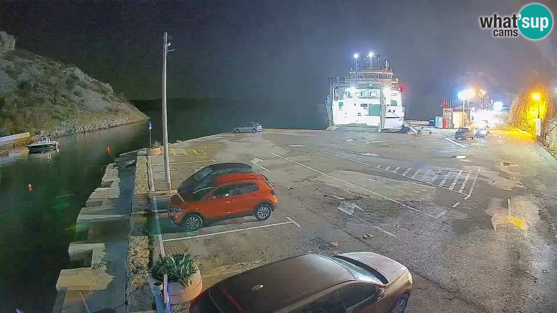 Webcam port de ferry de Prizna – vers l’île de Pag