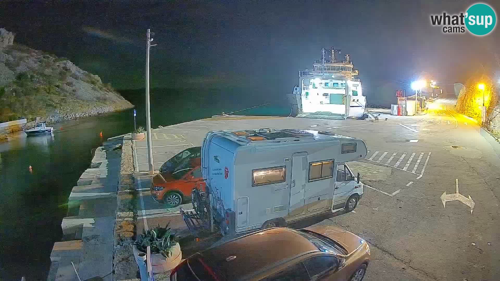 Webcam port de ferry de Prizna – vers l’île de Pag