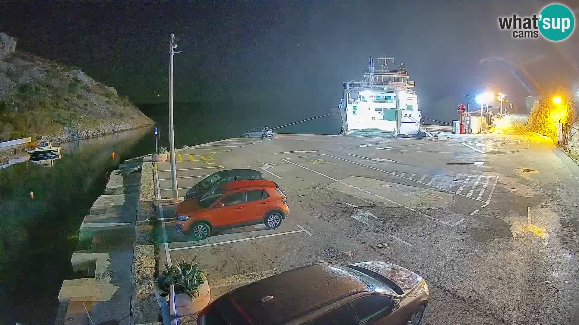 Webcam Prizna ferry port to Pag island