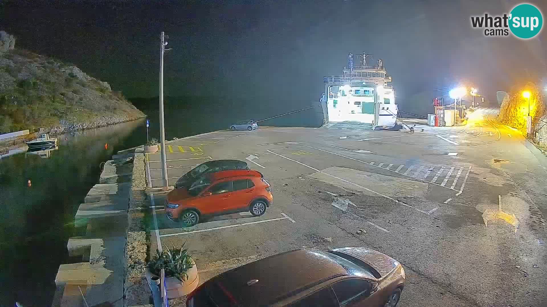 Webcam Prizna ferry port to Pag island