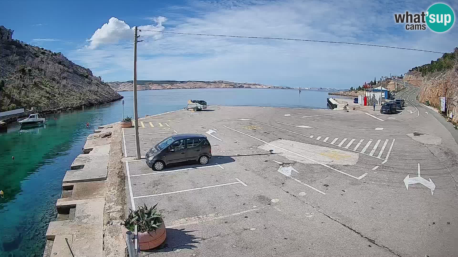 Webcam port de ferry de Prizna – vers l’île de Pag