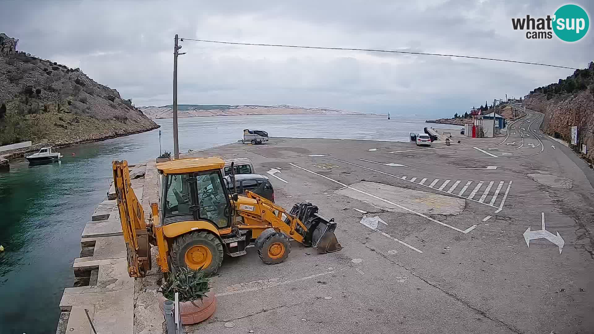 Webcam port de ferry de Prizna – vers l’île de Pag