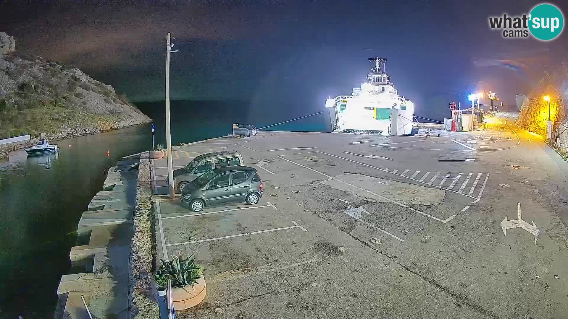 Webcam Fährhafen Prizna – zur Insel Pag