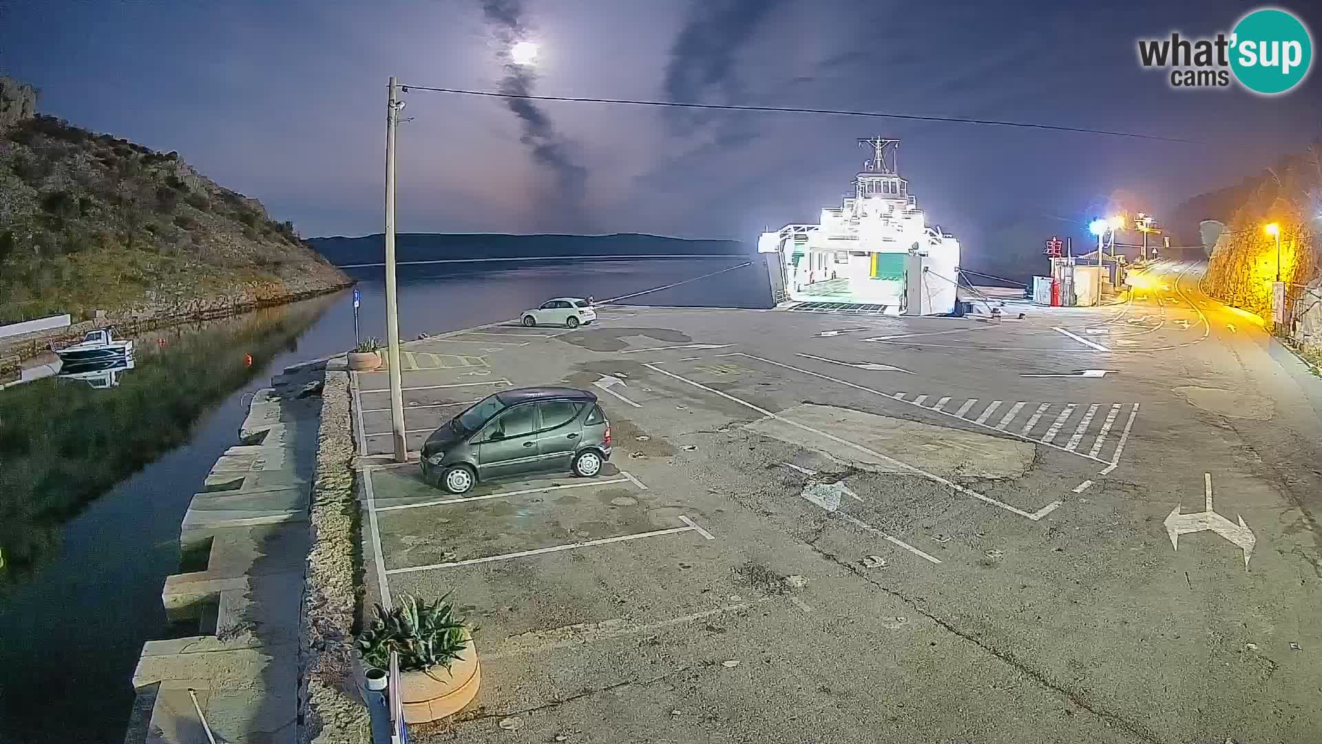 Webcam port de ferry de Prizna – vers l’île de Pag