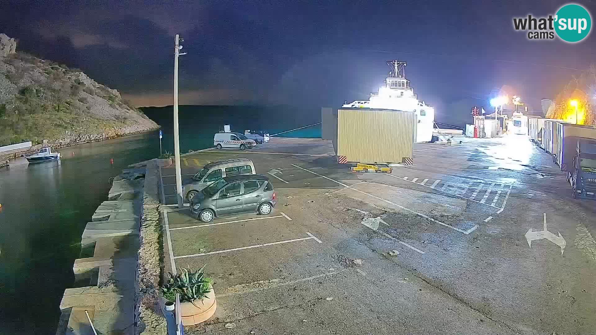 Webcam port de ferry de Prizna – vers l’île de Pag