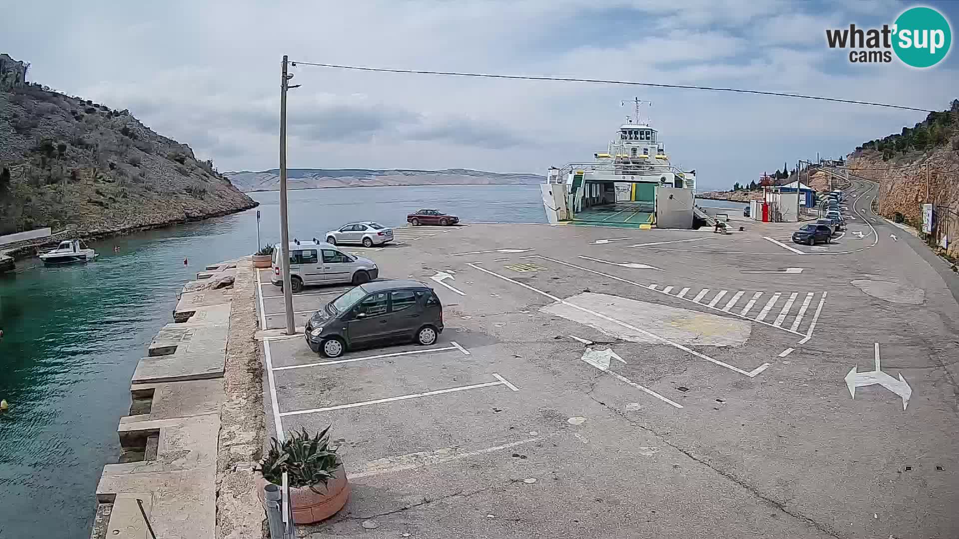Webcam Fährhafen Prizna – zur Insel Pag