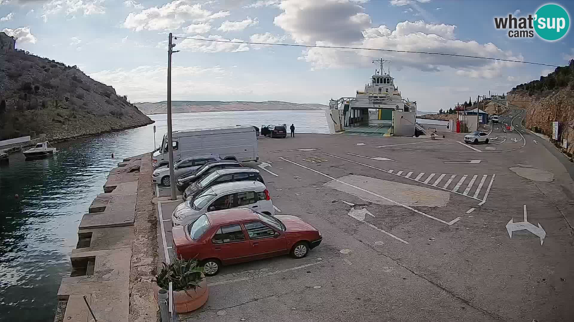 Webcam Prizna ferry port to Pag island