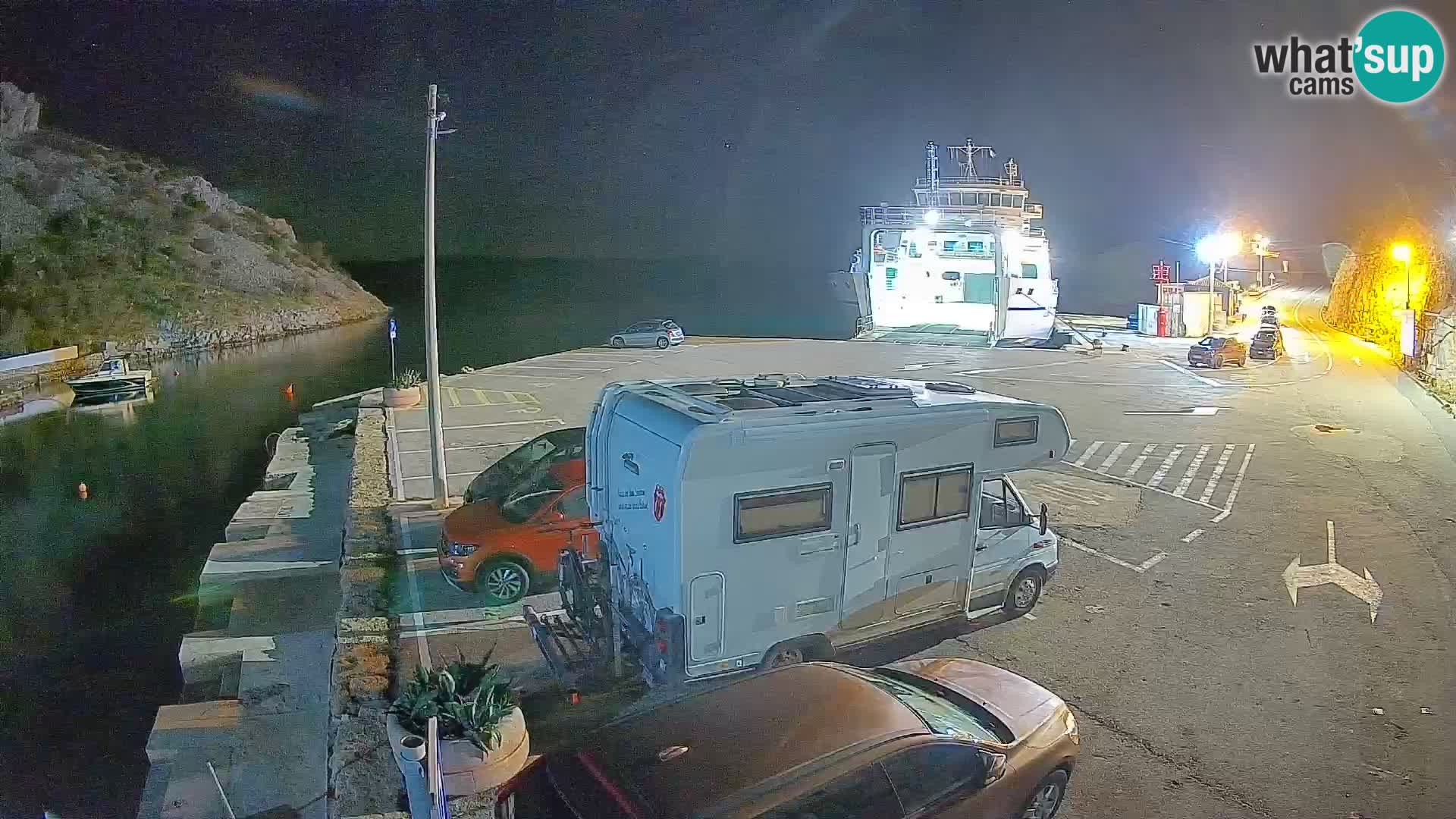 Webcam port de ferry de Prizna – vers l’île de Pag
