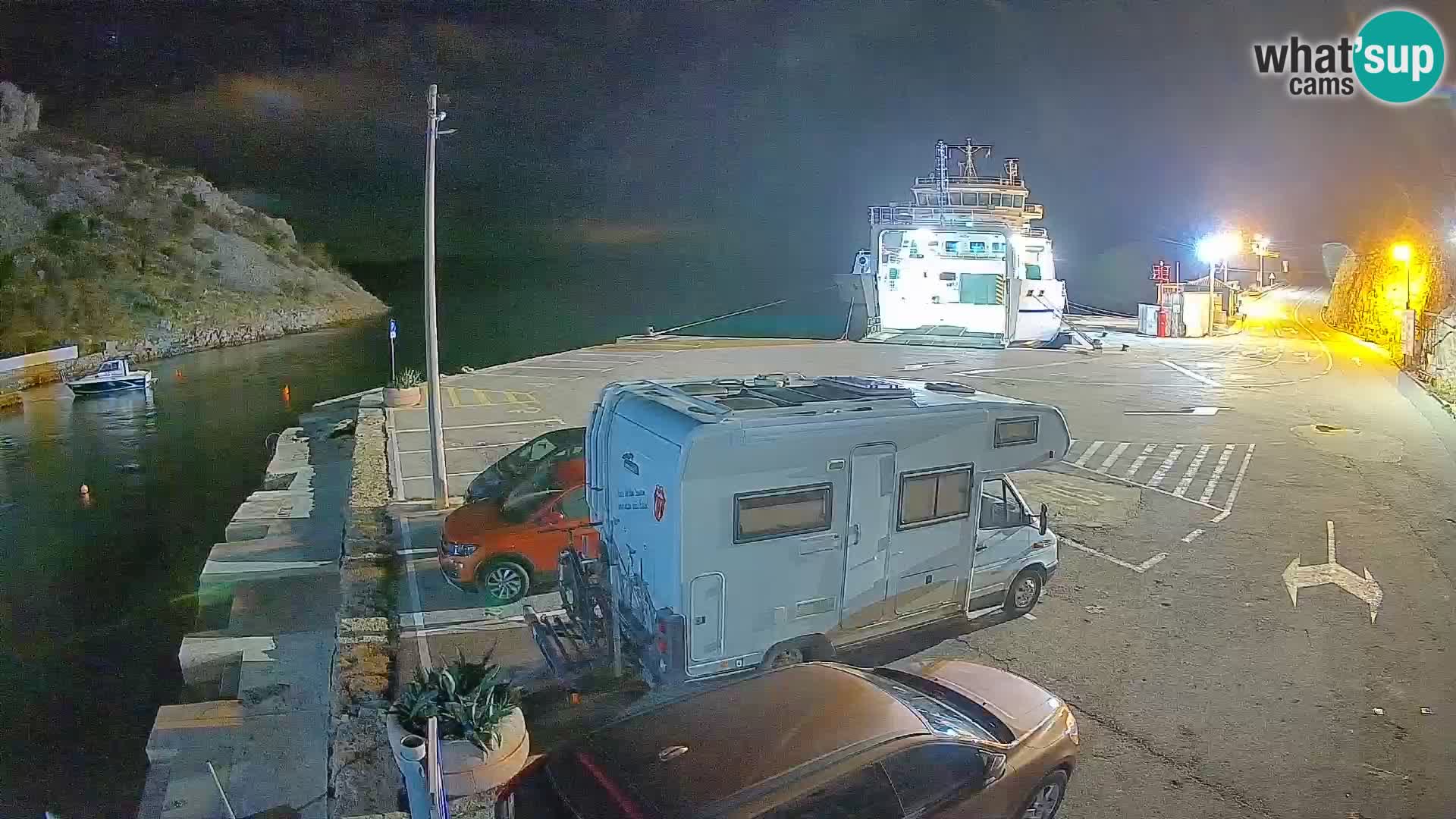 Webcam Fährhafen Prizna – zur Insel Pag