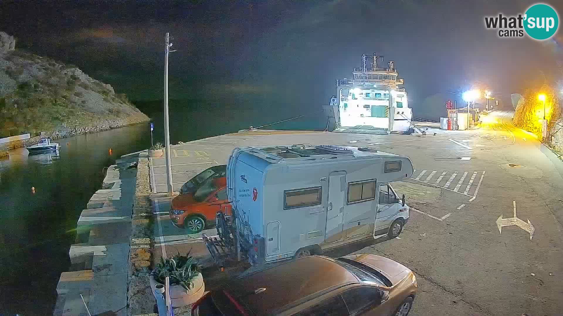 Webcam Prizna ferry port to Pag island