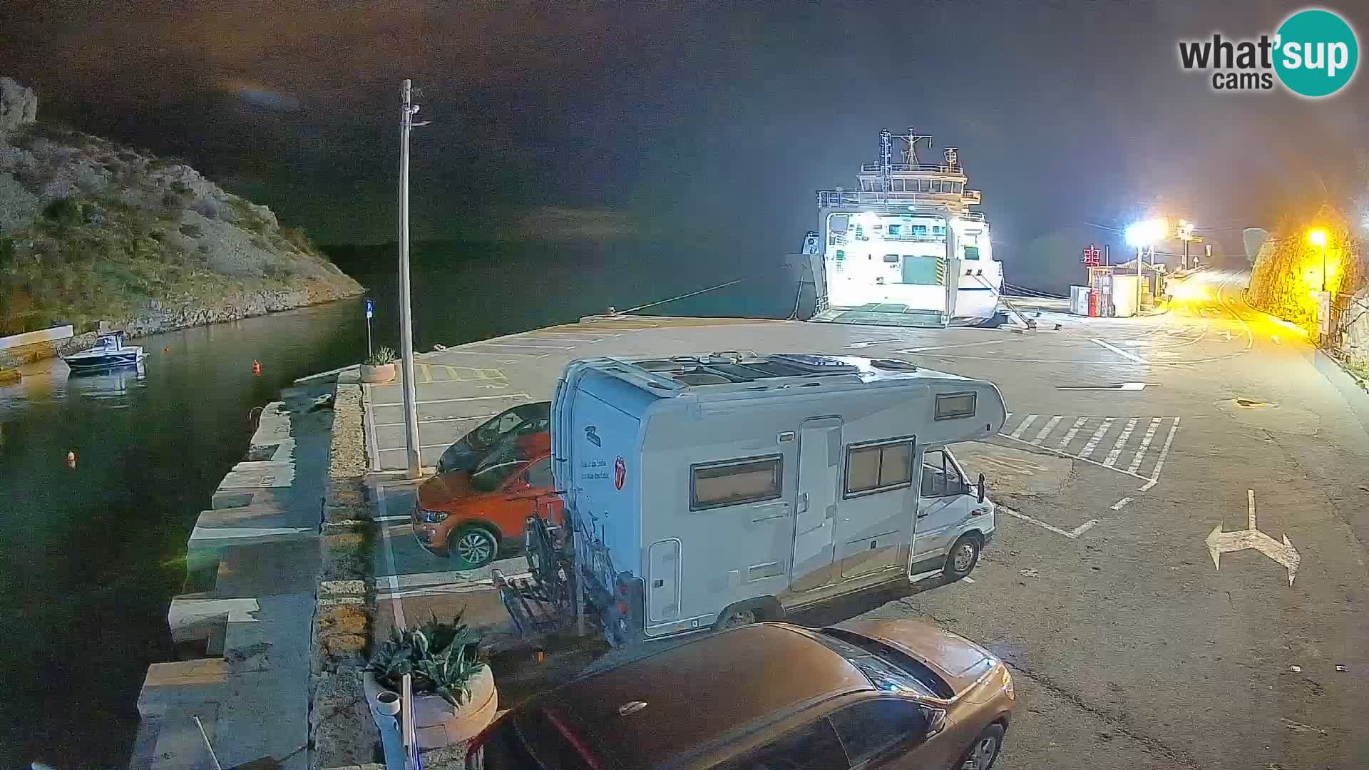 Webcam Prizna ferry port to Pag island