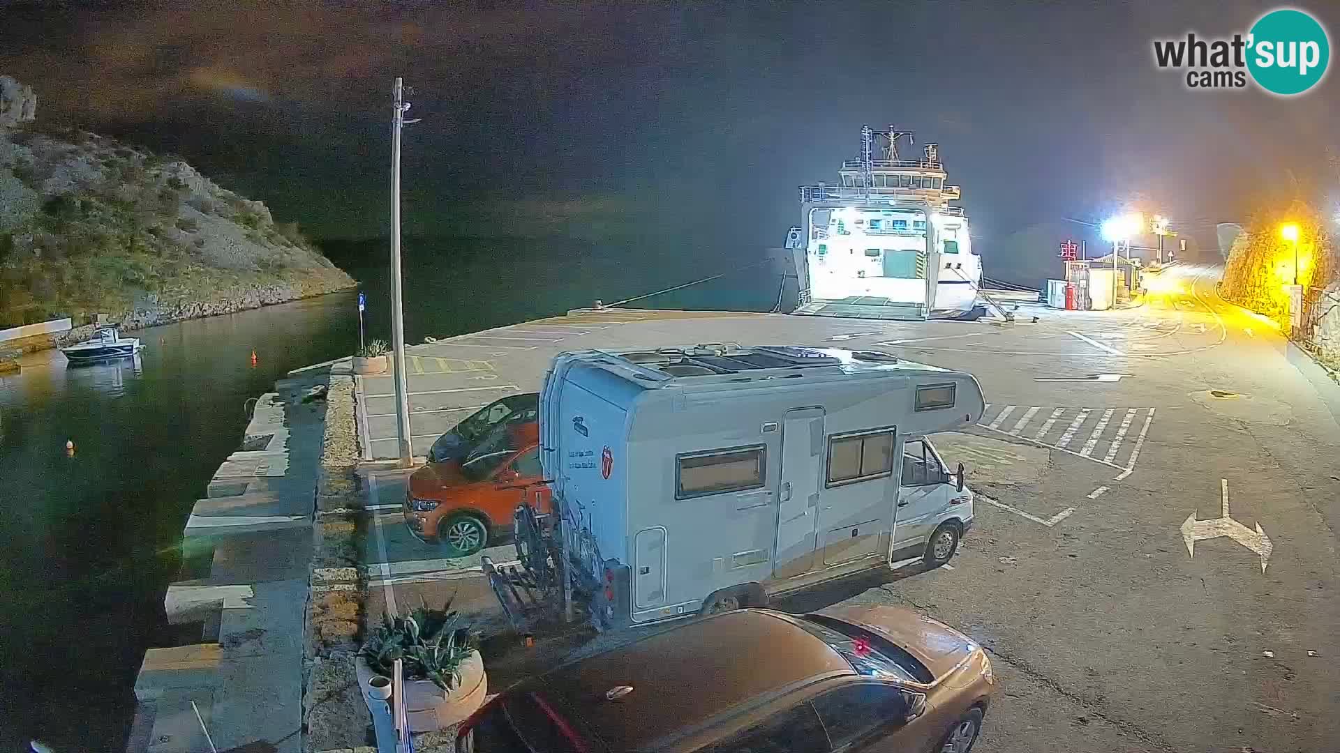 Webcam port de ferry de Prizna – vers l’île de Pag