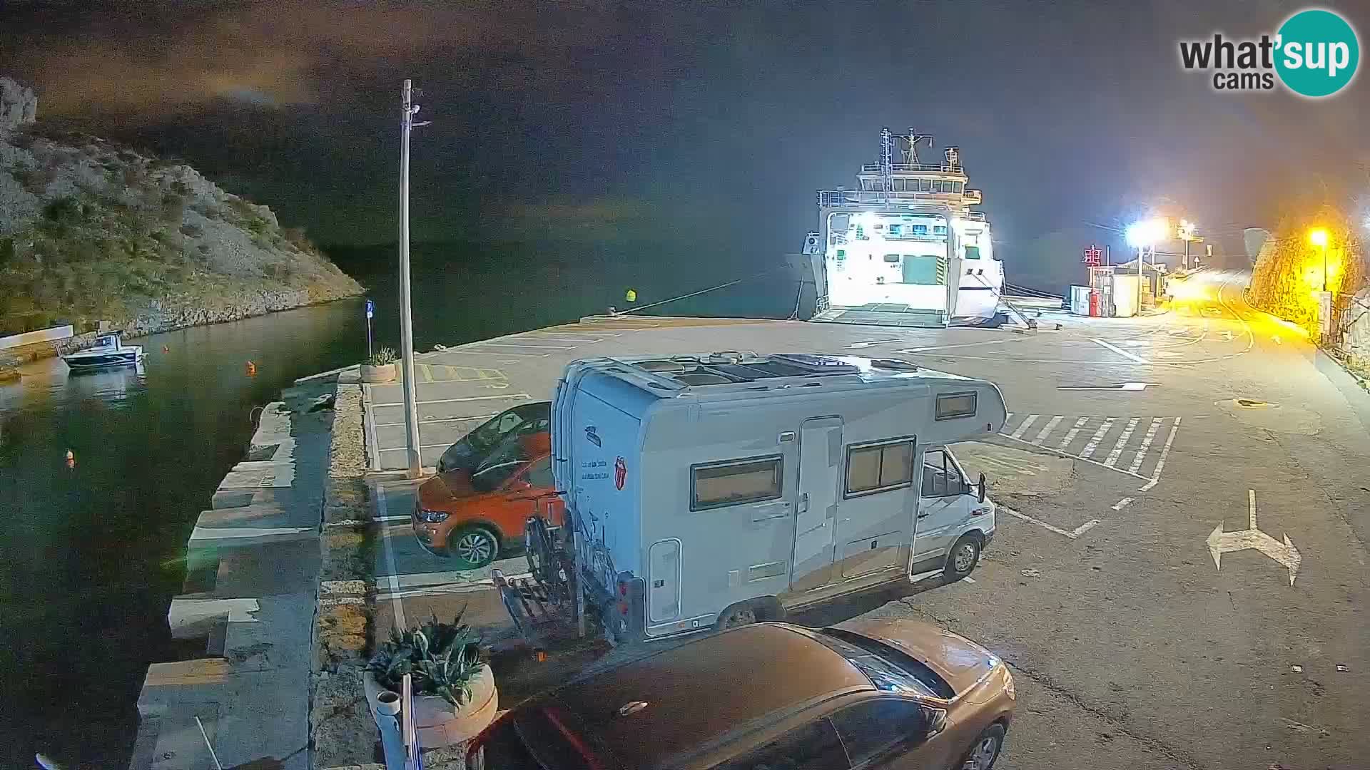 Webcam Fährhafen Prizna – zur Insel Pag