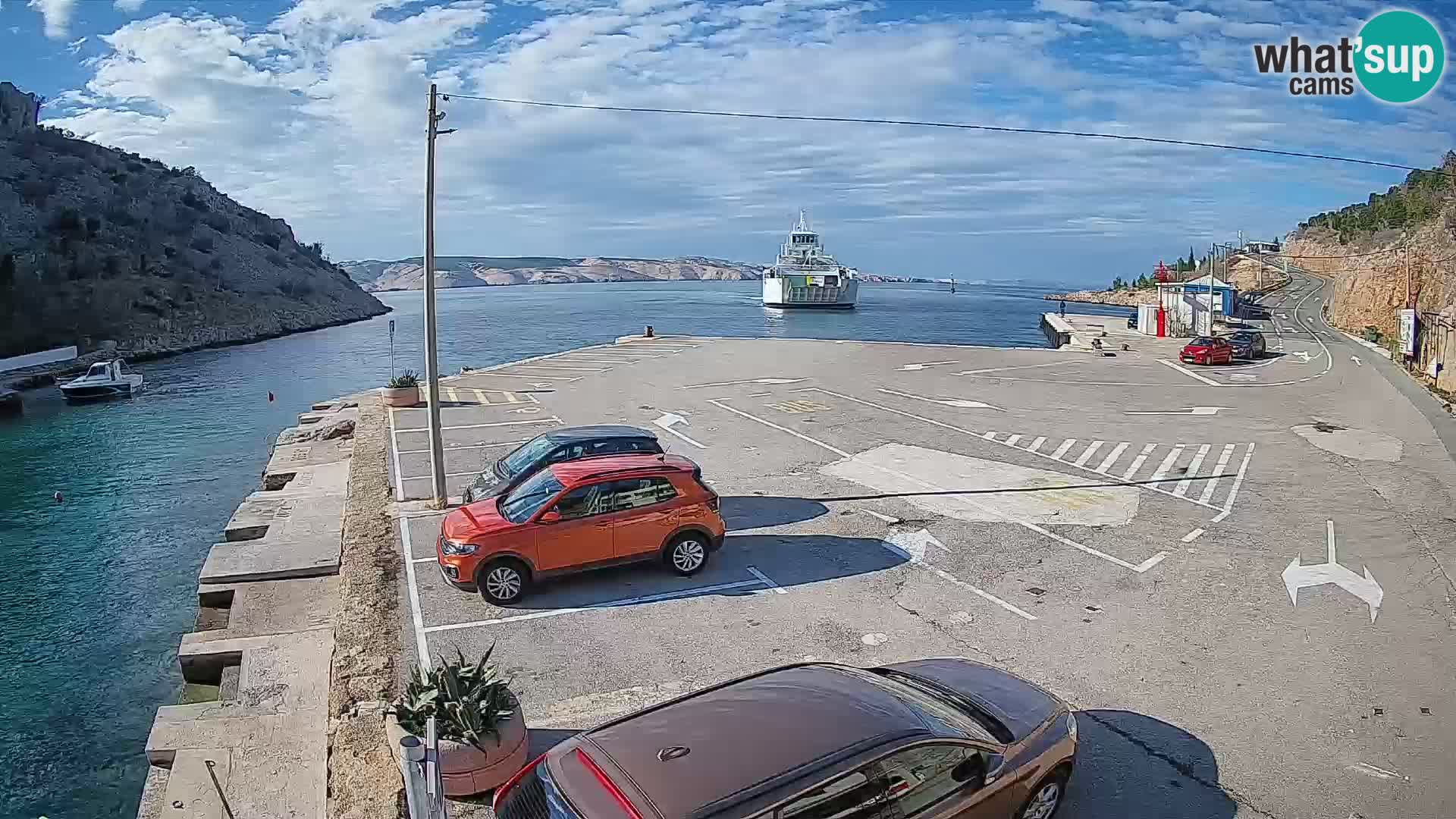 Webcam Fährhafen Prizna – zur Insel Pag