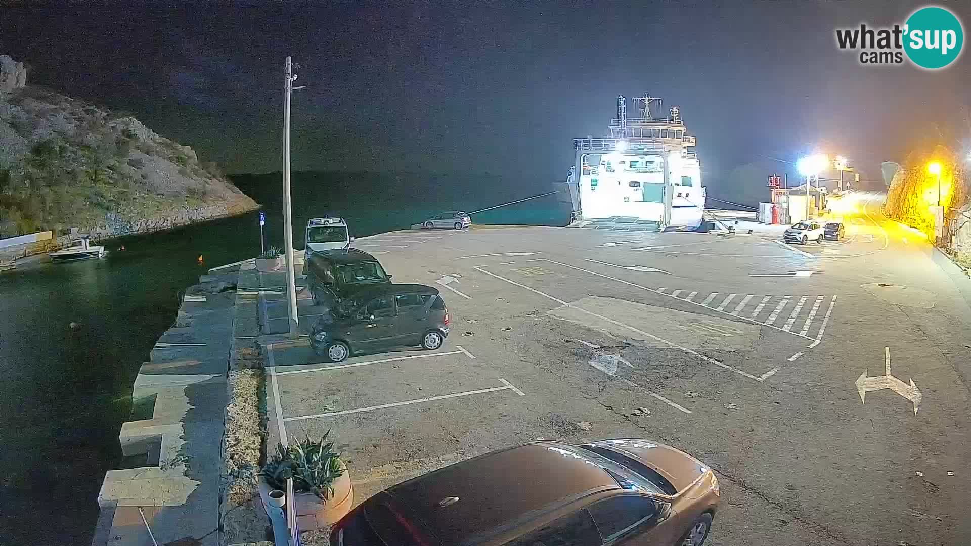 Webcam Prizna ferry port to Pag island