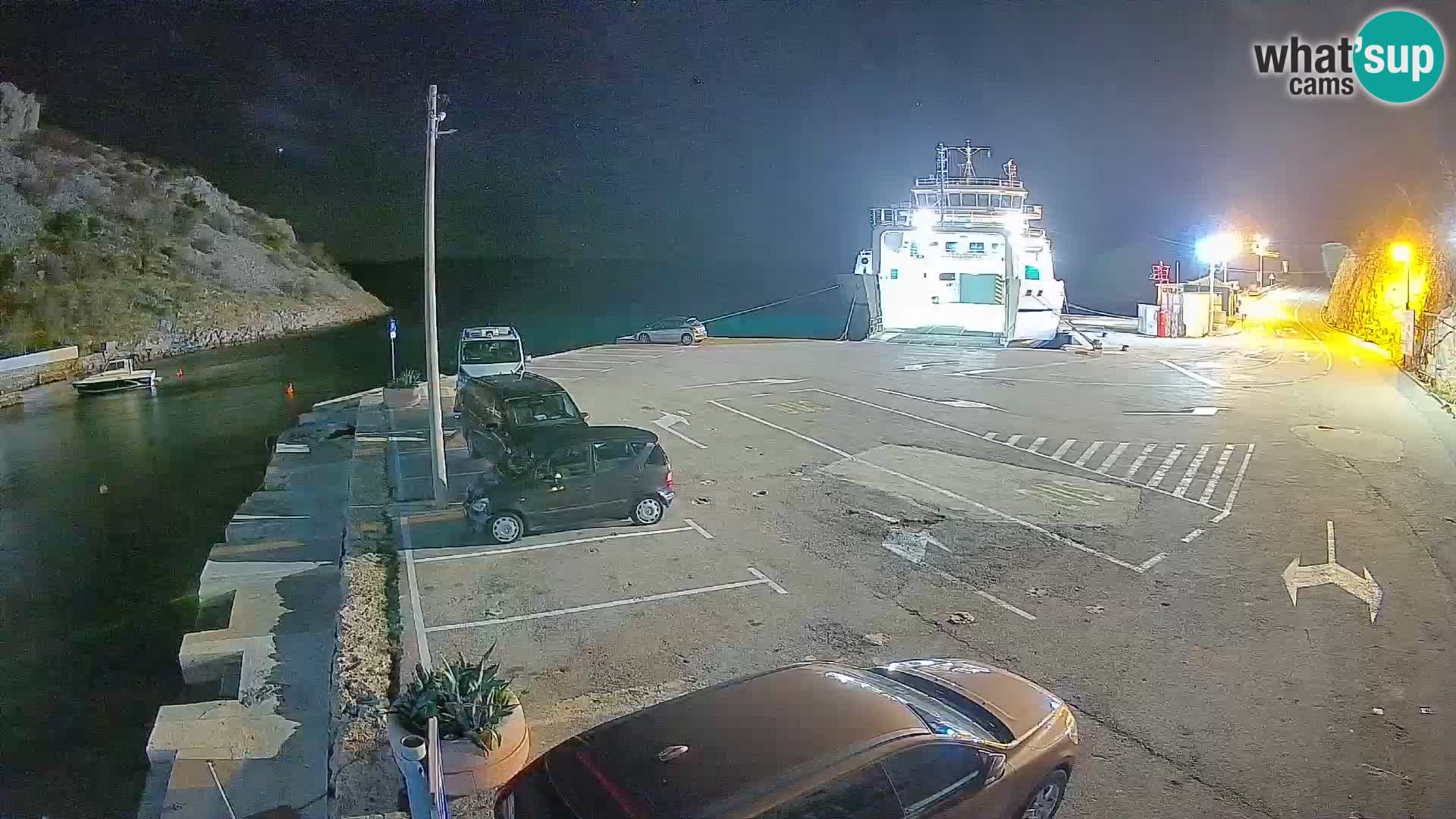 Webcam port de ferry de Prizna – vers l’île de Pag