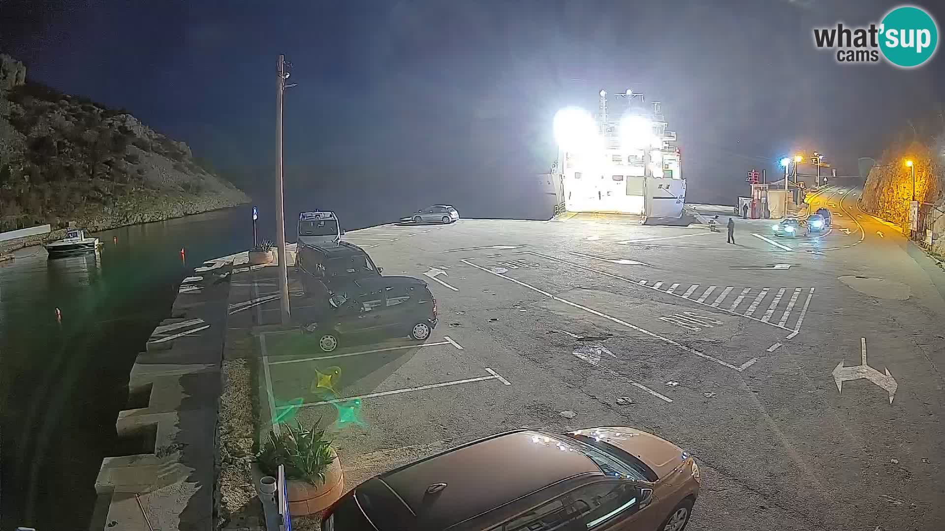 Webcam port de ferry de Prizna – vers l’île de Pag