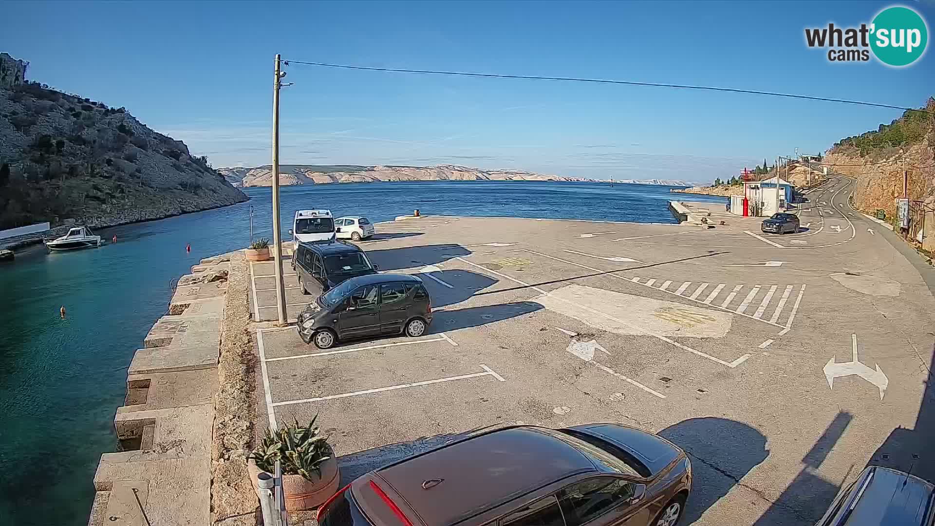 Webcam Fährhafen Prizna – zur Insel Pag