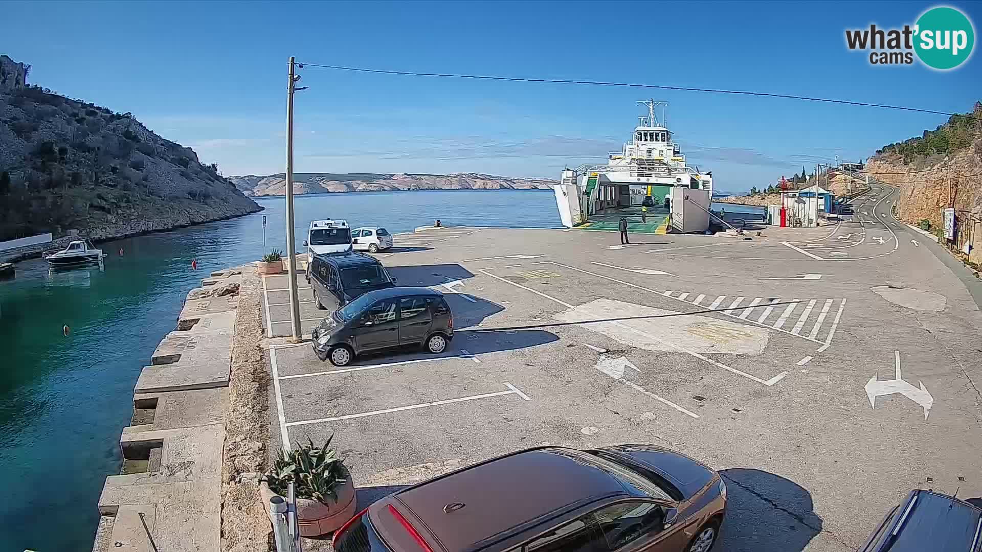 Webcam Fährhafen Prizna – zur Insel Pag