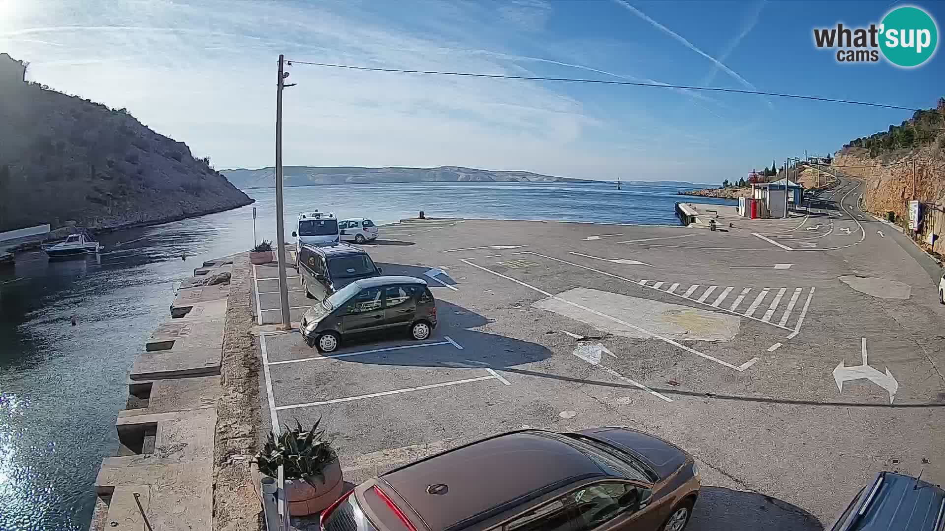 Webcam Fährhafen Prizna – zur Insel Pag