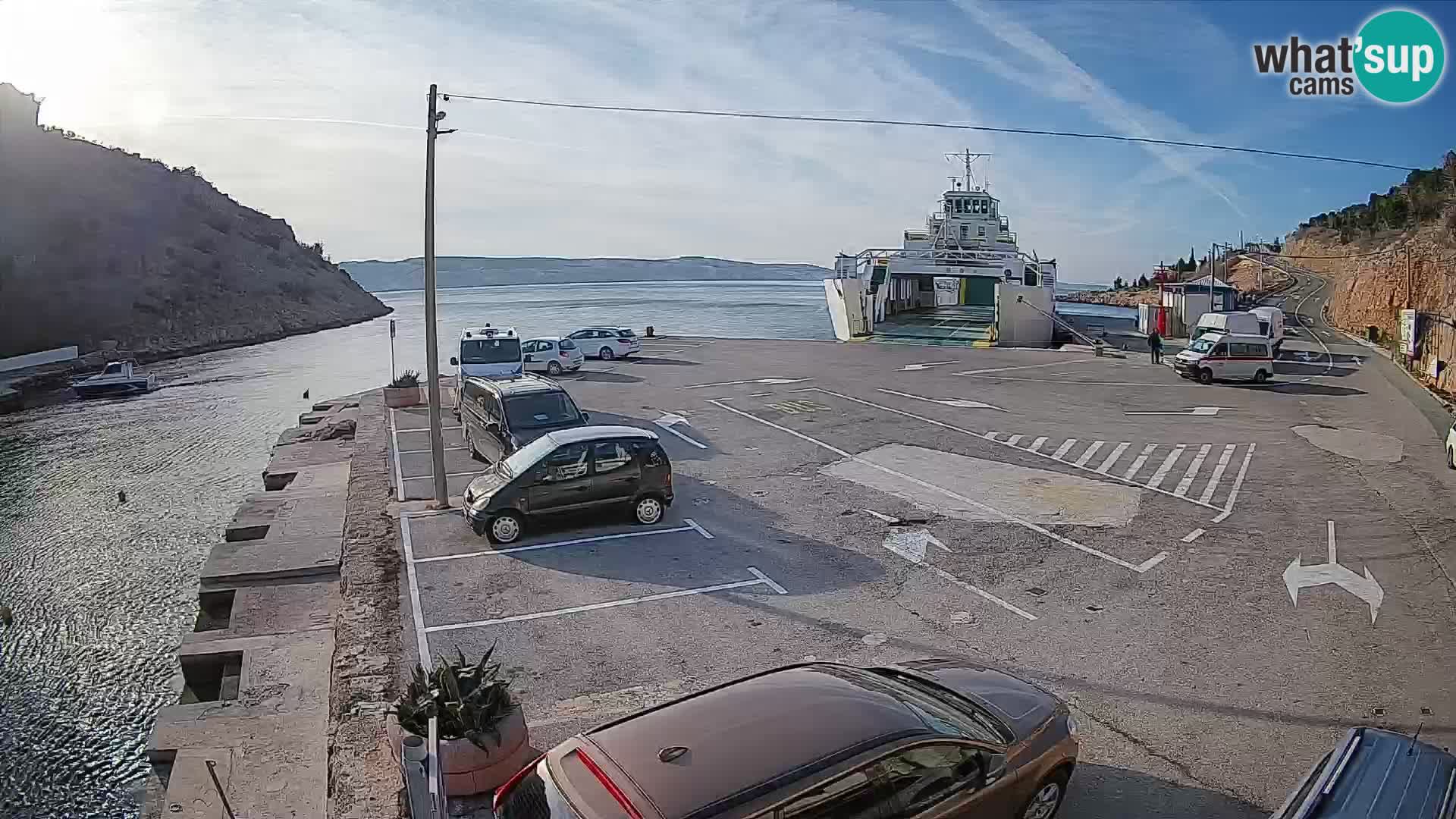 Webcam Fährhafen Prizna – zur Insel Pag