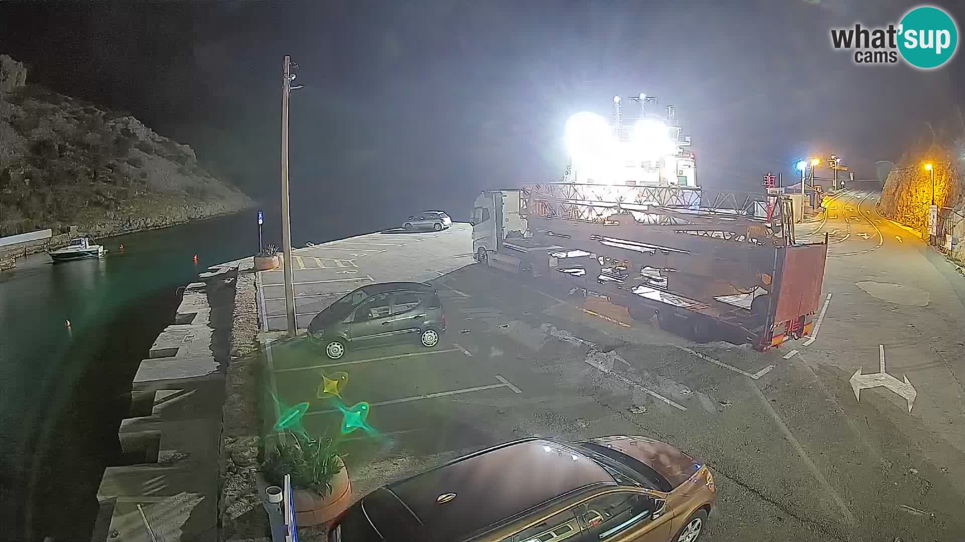 Webcam port de ferry de Prizna – vers l’île de Pag