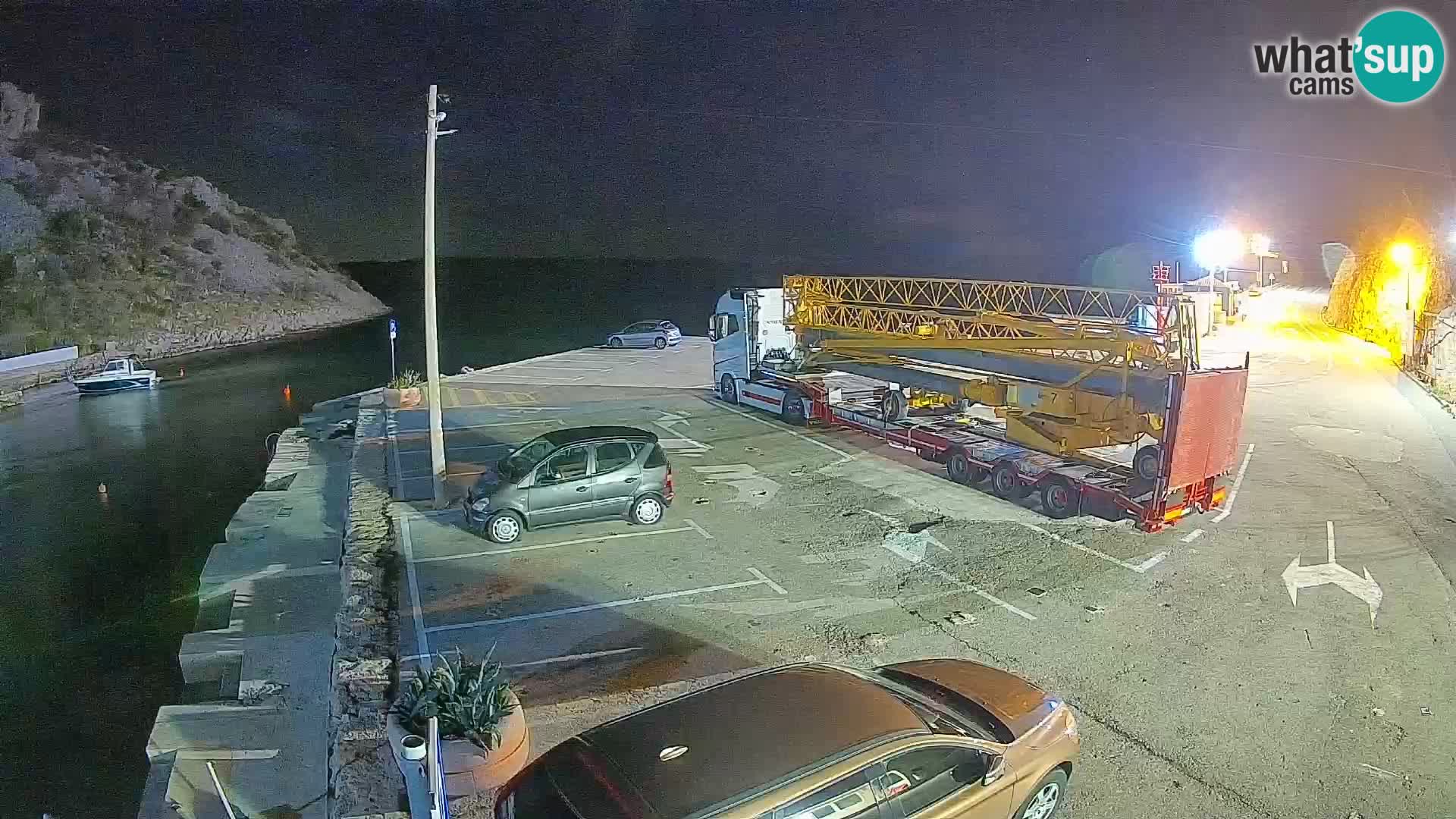 Webcam port de ferry de Prizna – vers l’île de Pag