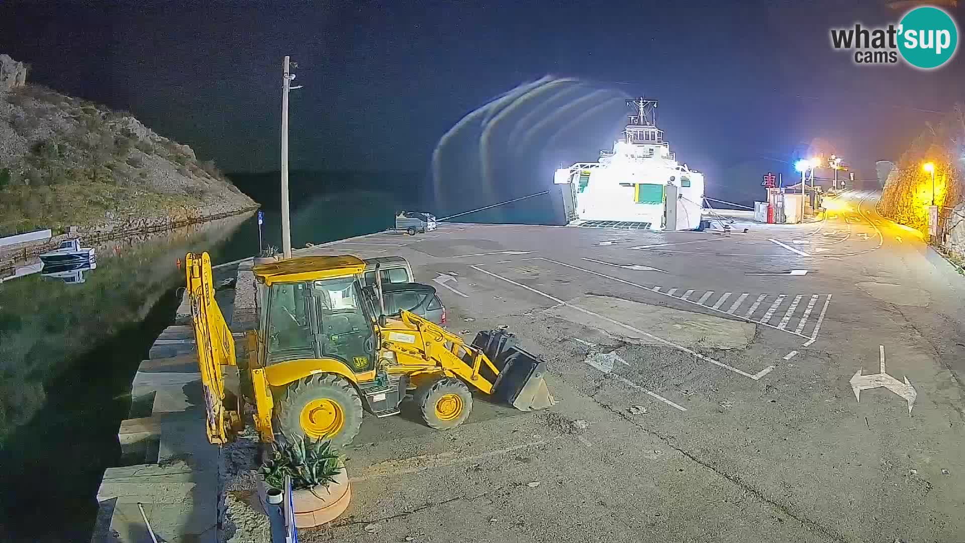 Webcam del puerto de ferris de Prizna – hacia la isla de Pag