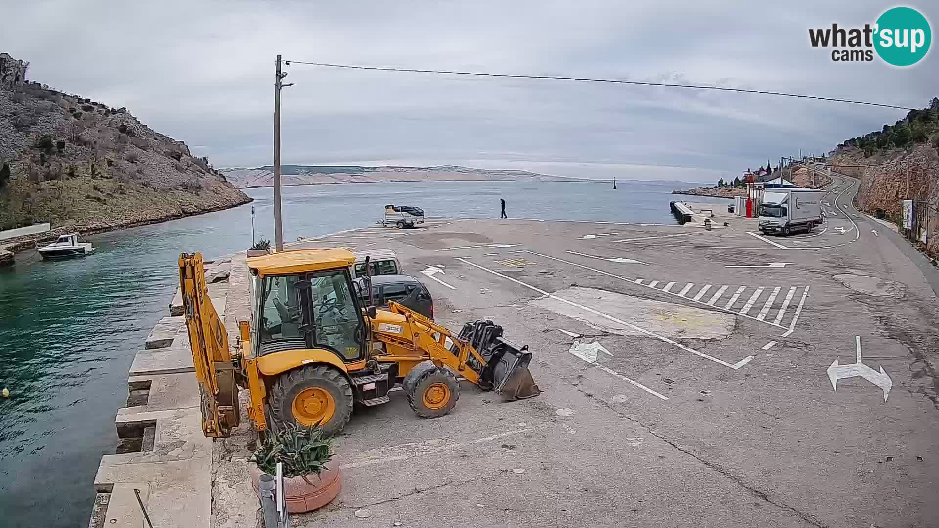 Webcam Fährhafen Prizna – zur Insel Pag