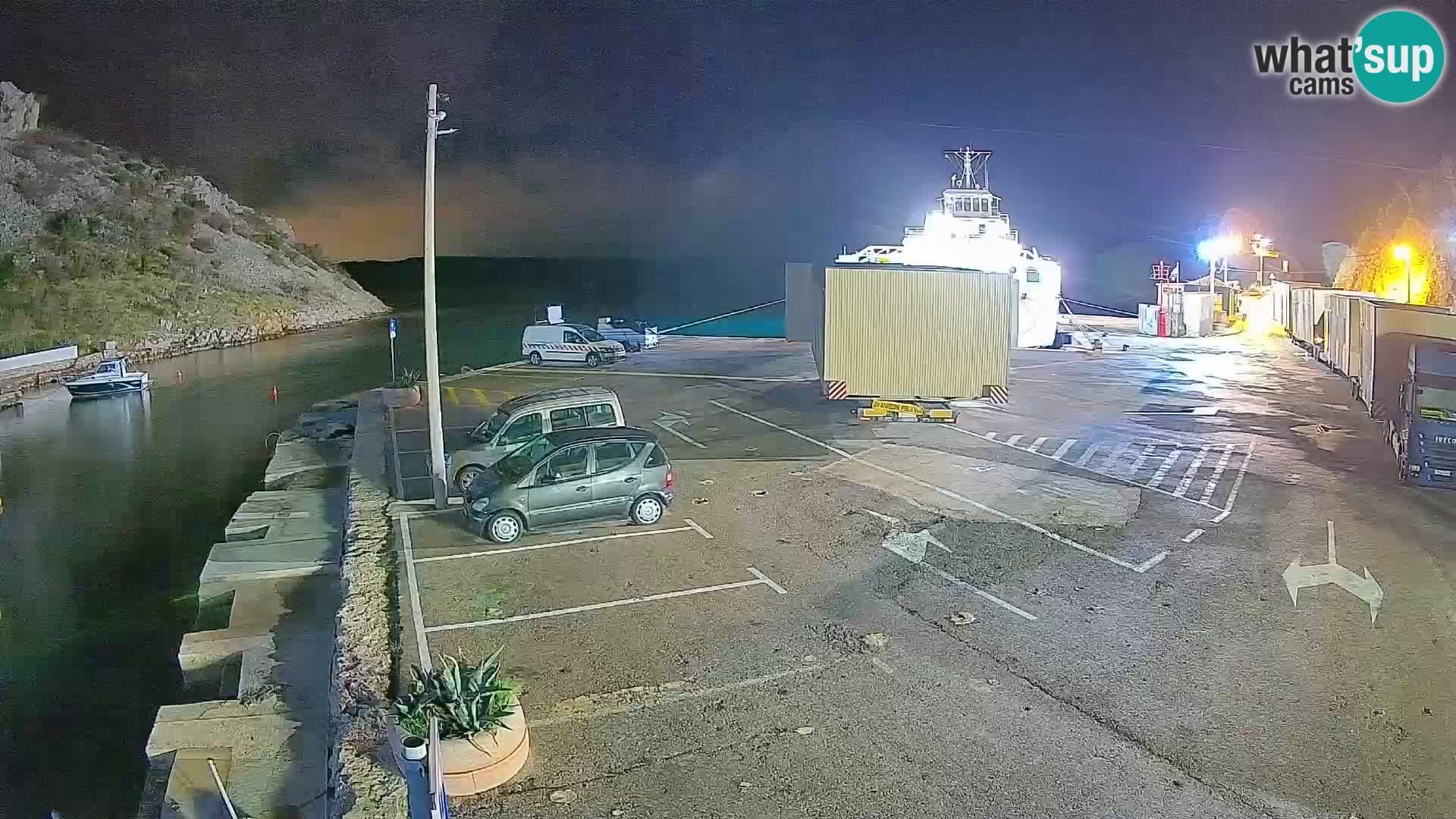 Webcam Prizna ferry port to Pag island