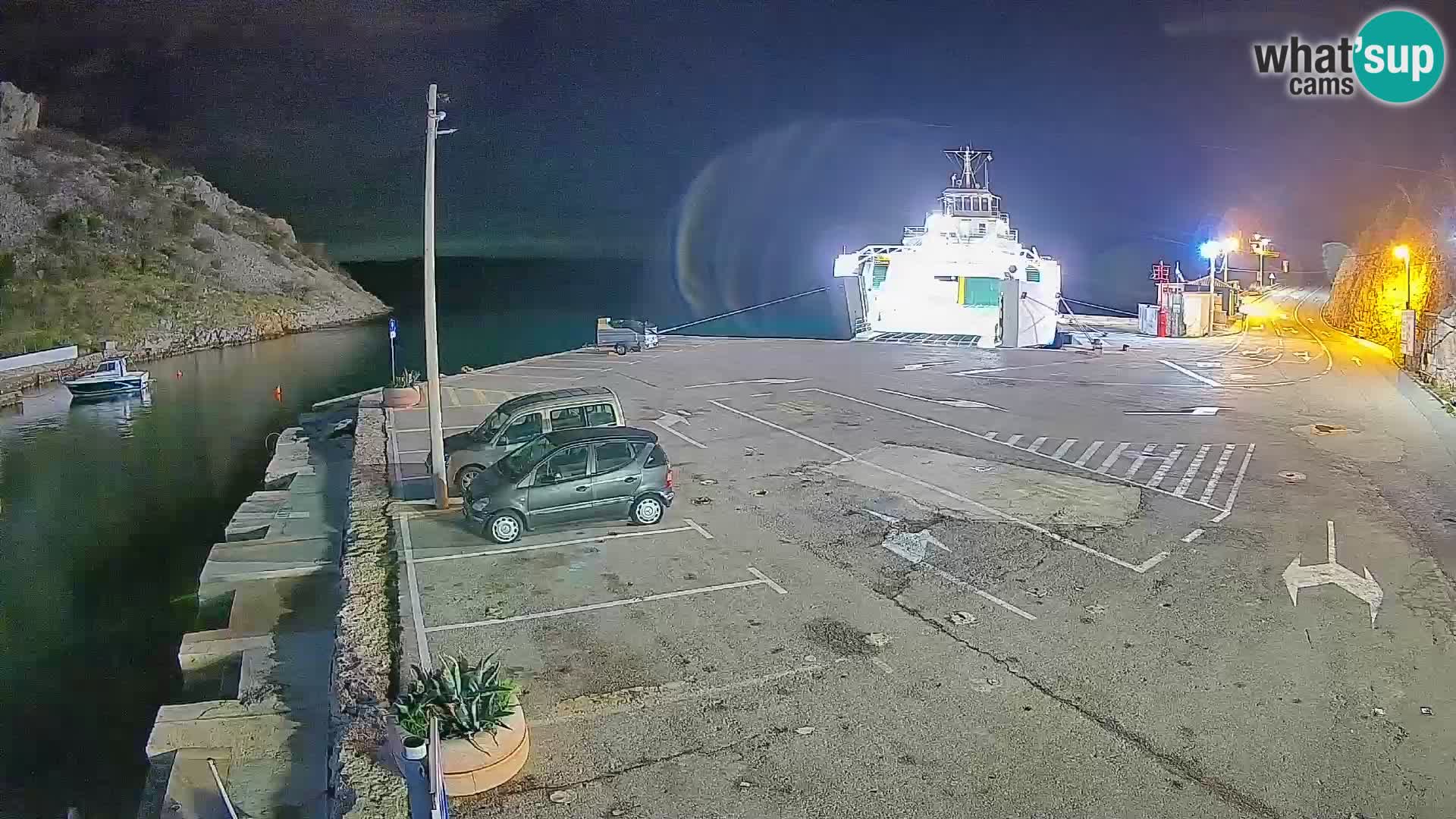 Webcam Prizna ferry port to Pag island