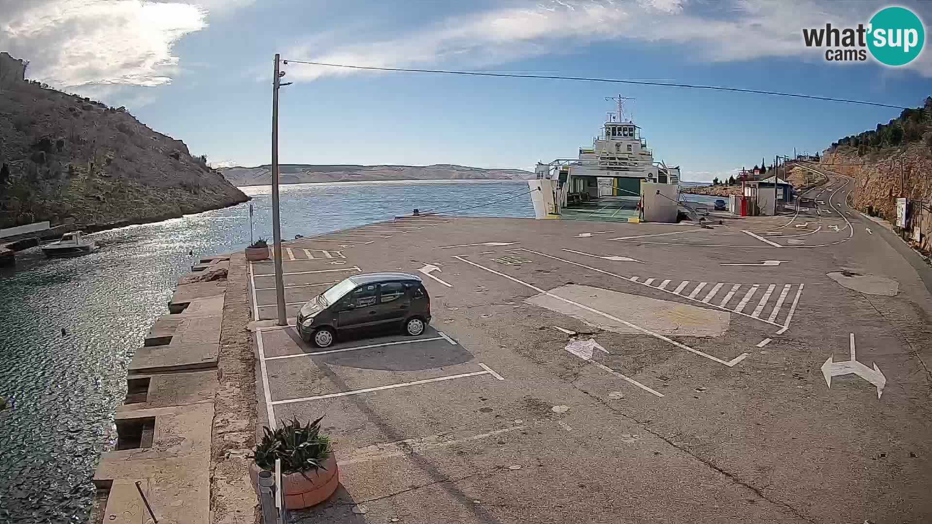 Webcam Fährhafen Prizna – zur Insel Pag