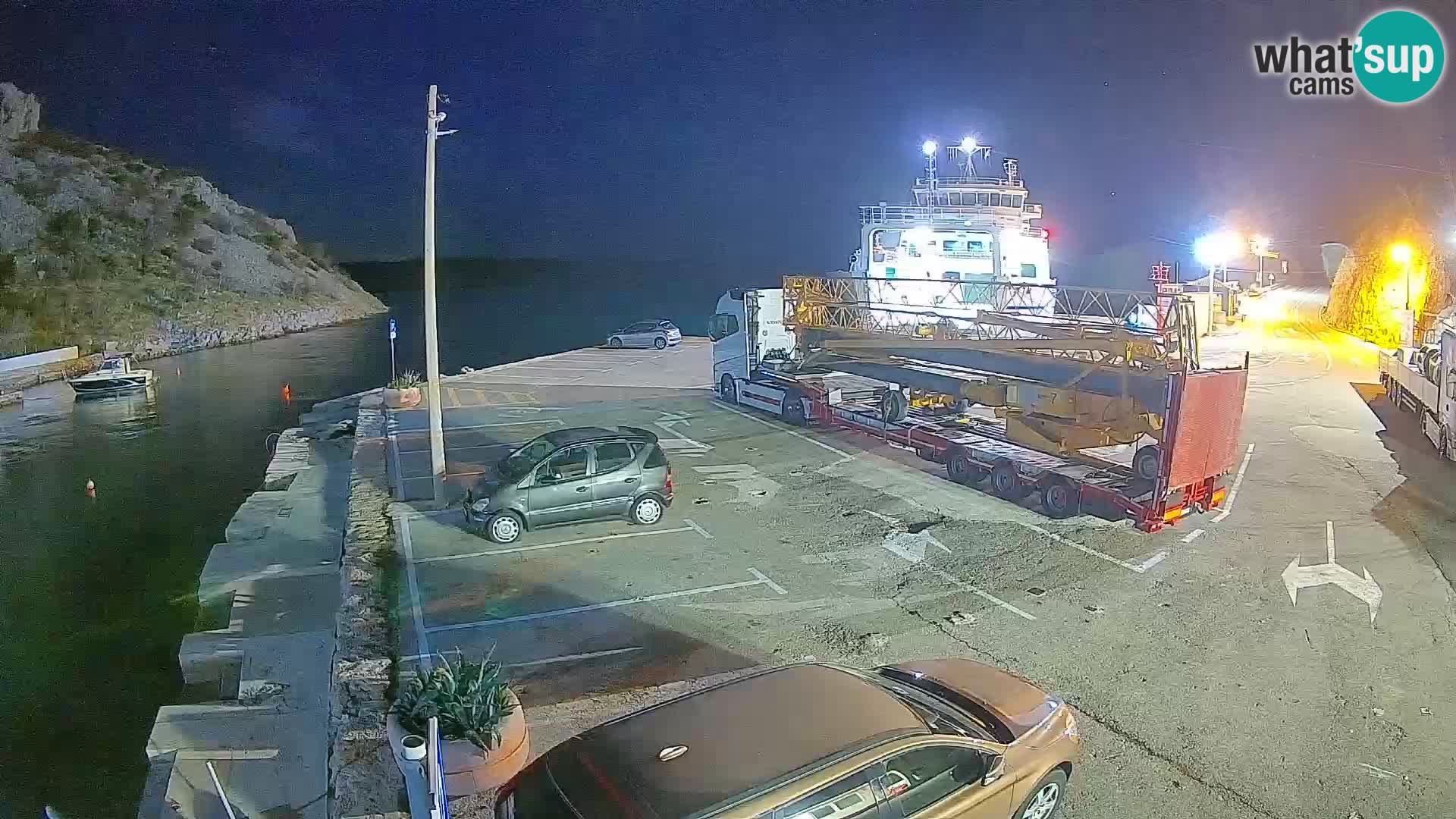 Webcam Fährhafen Prizna – zur Insel Pag