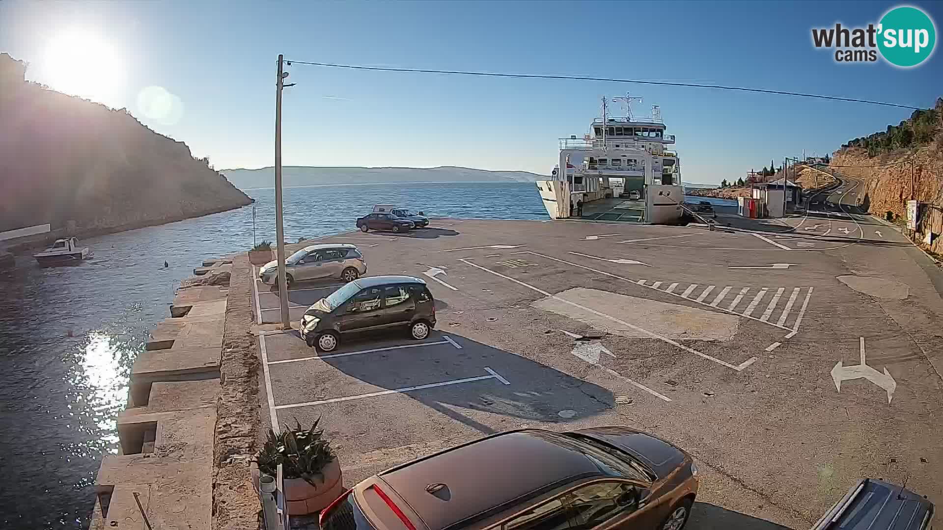 Webcam Fährhafen Prizna – zur Insel Pag