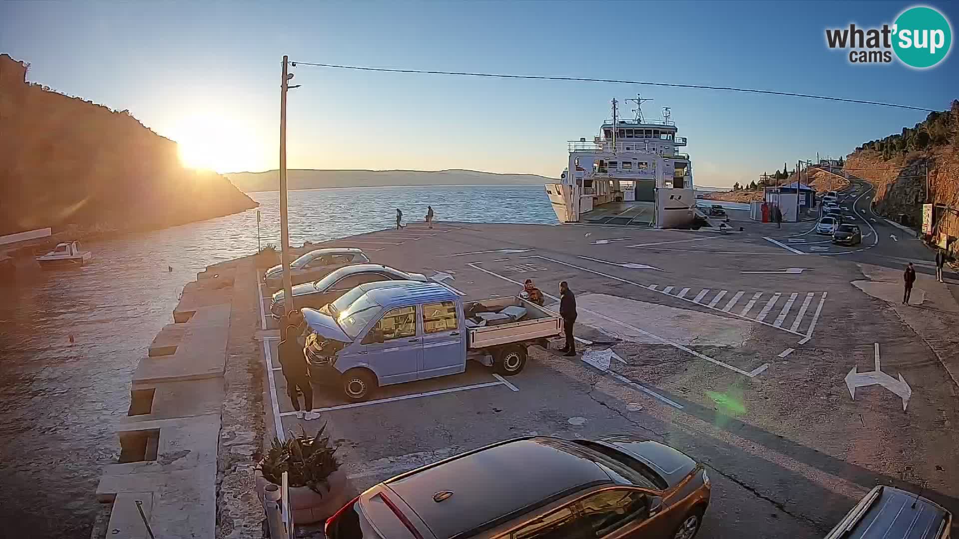 Webcam Fährhafen Prizna – zur Insel Pag