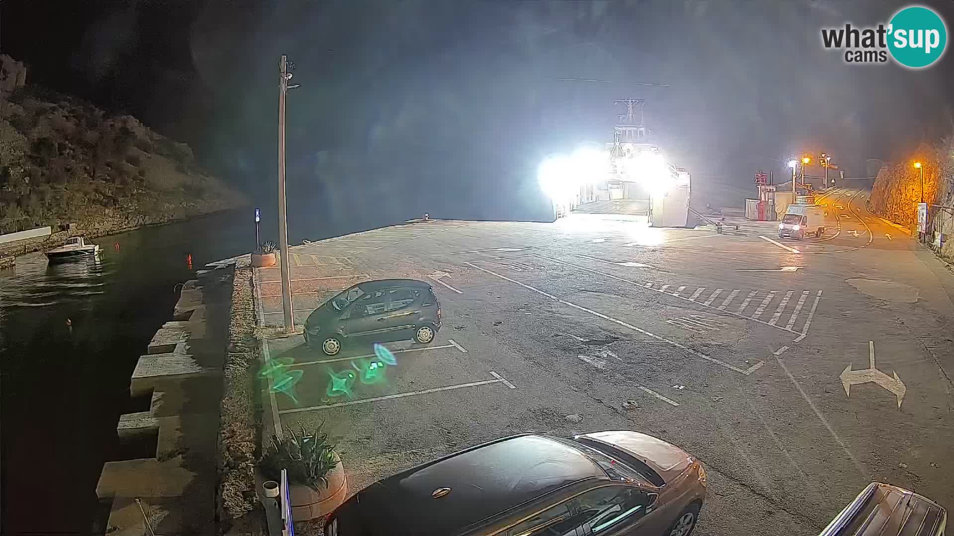 Webcam port de ferry de Prizna – vers l’île de Pag