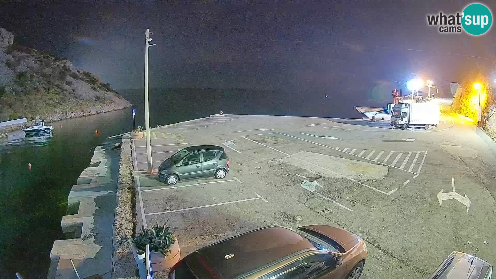 Webcam port de ferry de Prizna – vers l’île de Pag