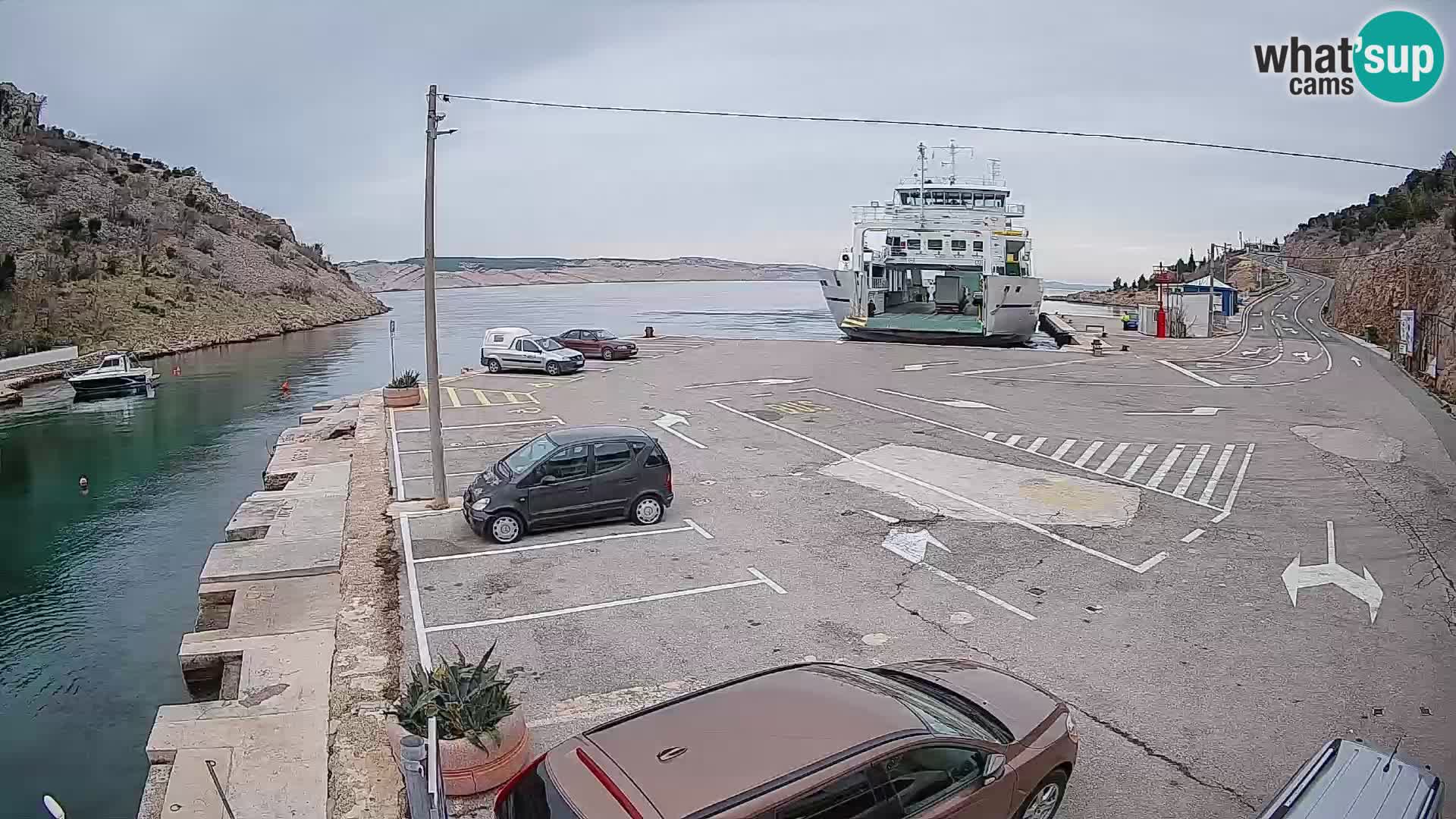 Webcam port de ferry de Prizna – vers l’île de Pag
