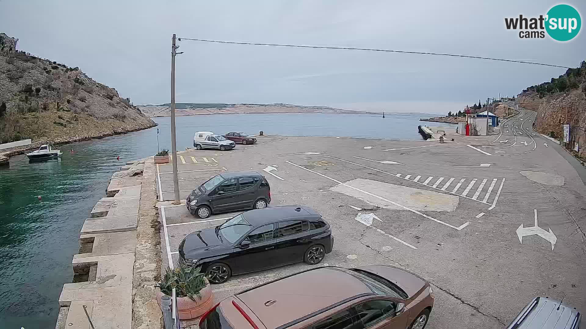 Webcam Fährhafen Prizna – zur Insel Pag