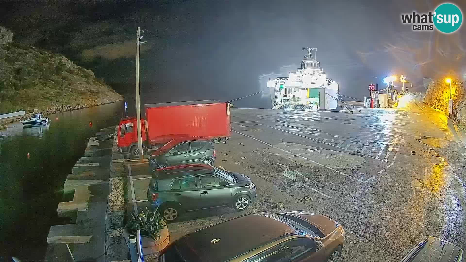 Webcam port de ferry de Prizna – vers l’île de Pag