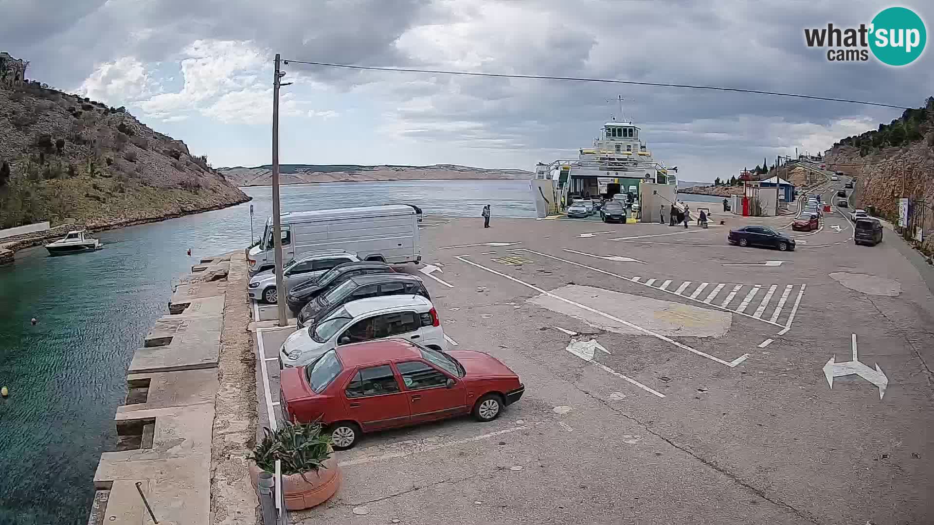 Webcam Fährhafen Prizna – zur Insel Pag