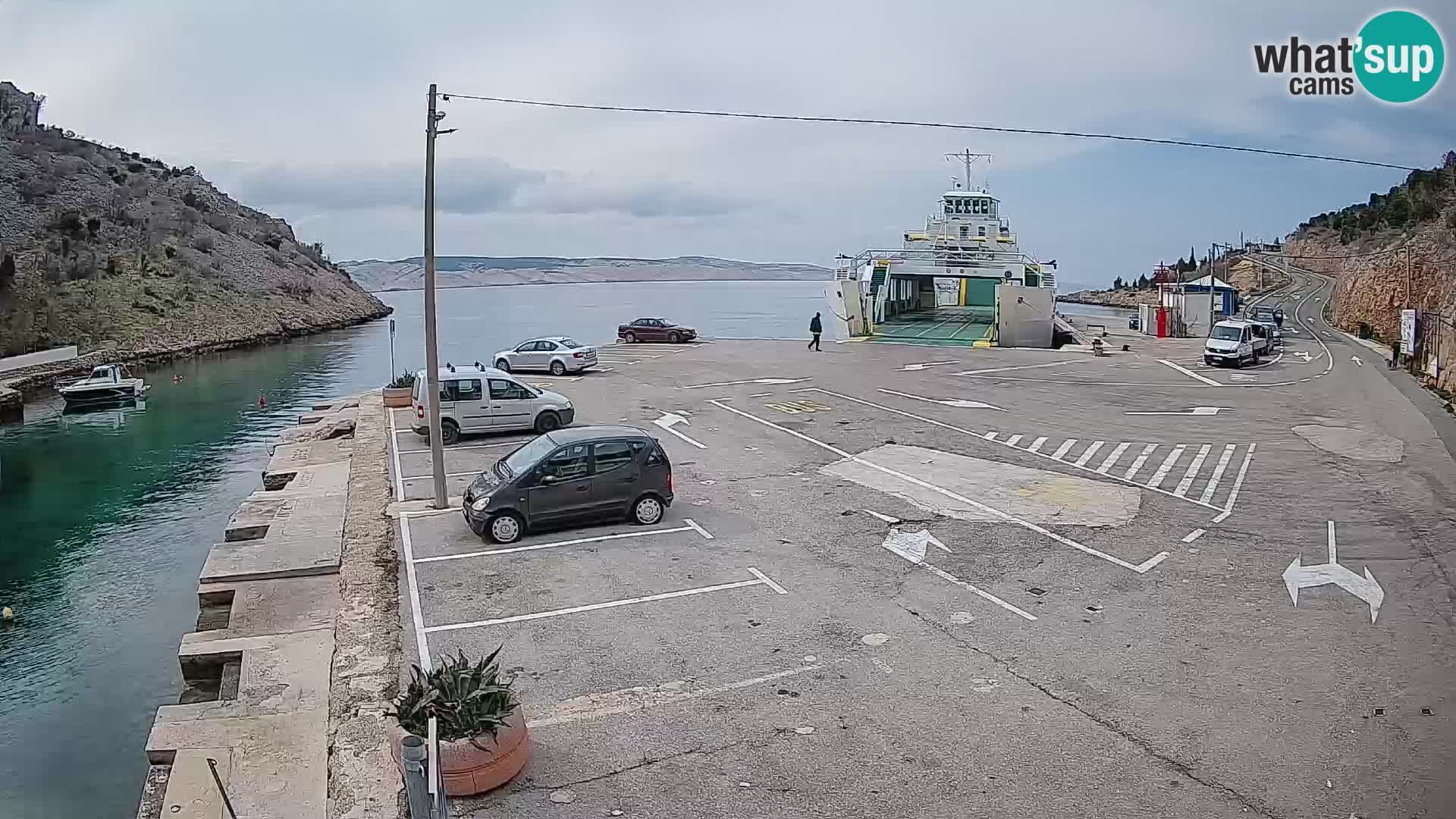 Webcam Fährhafen Prizna – zur Insel Pag