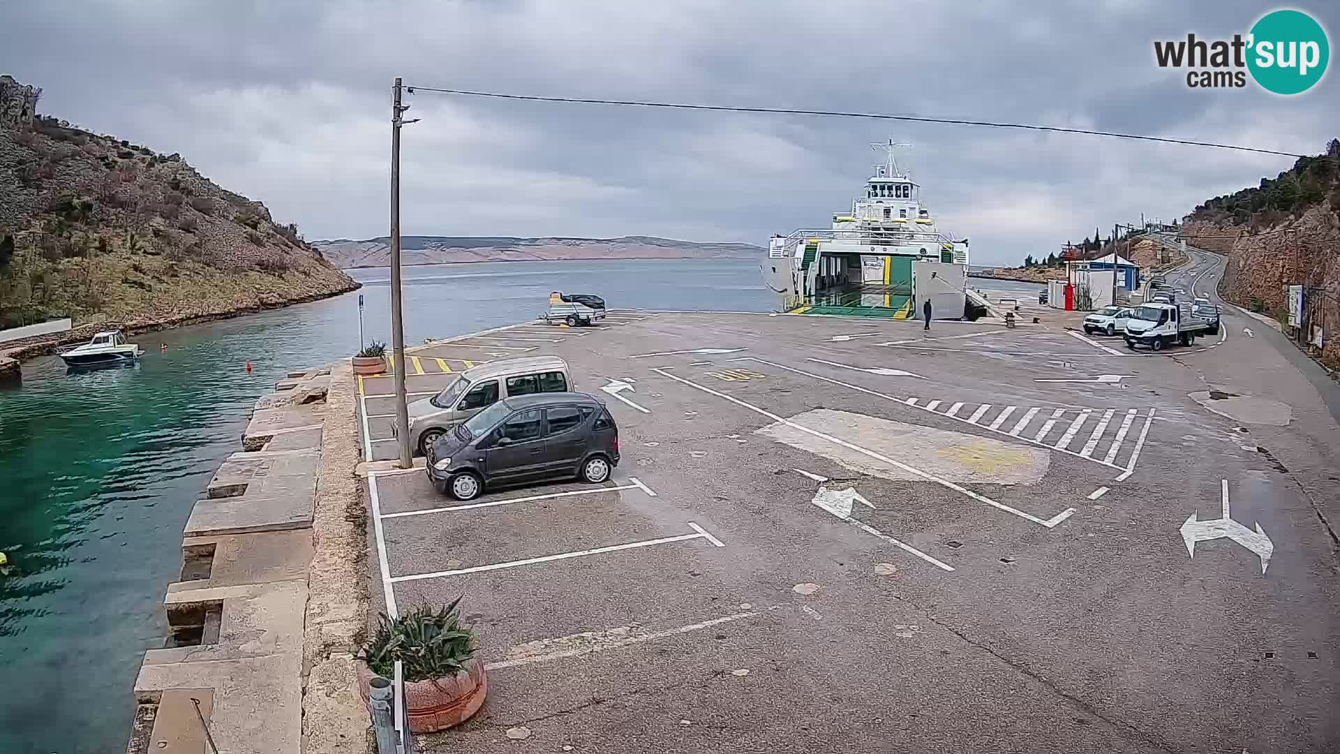 Webcam Fährhafen Prizna – zur Insel Pag