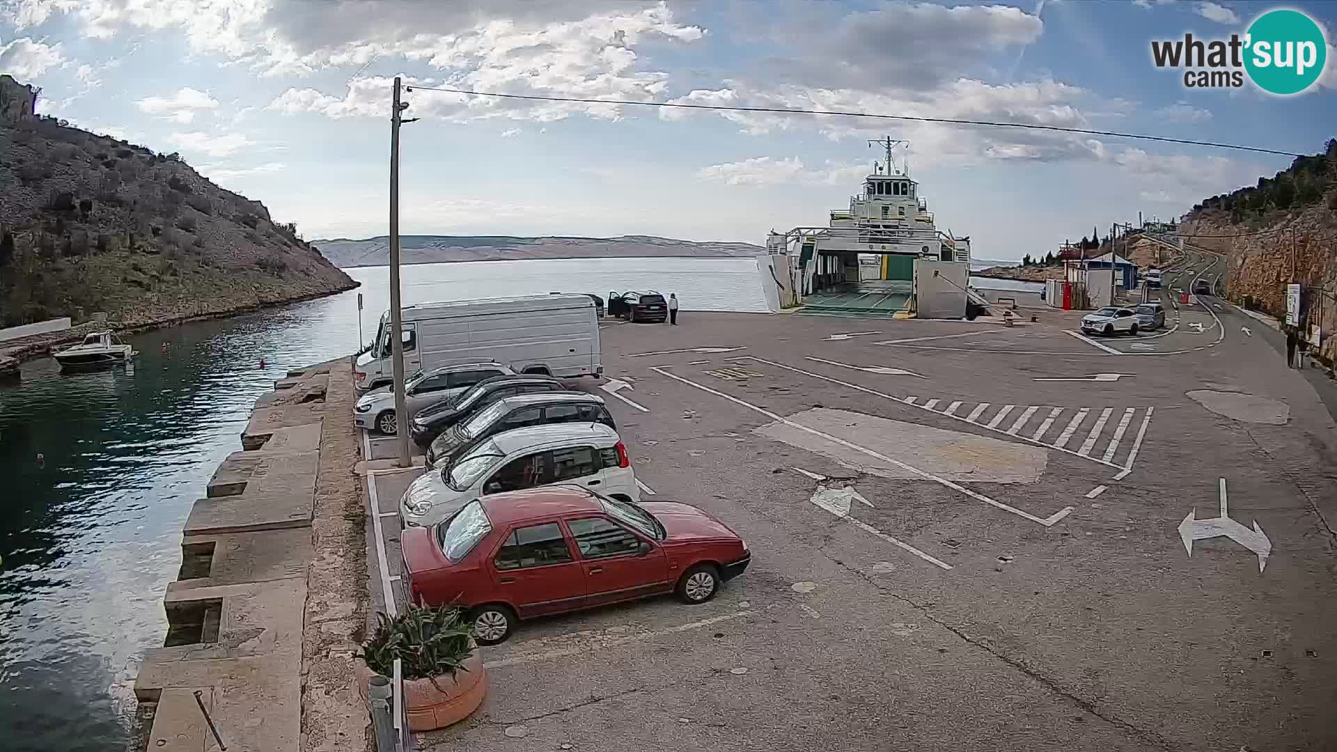 Webcam Prizna ferry port to Pag island