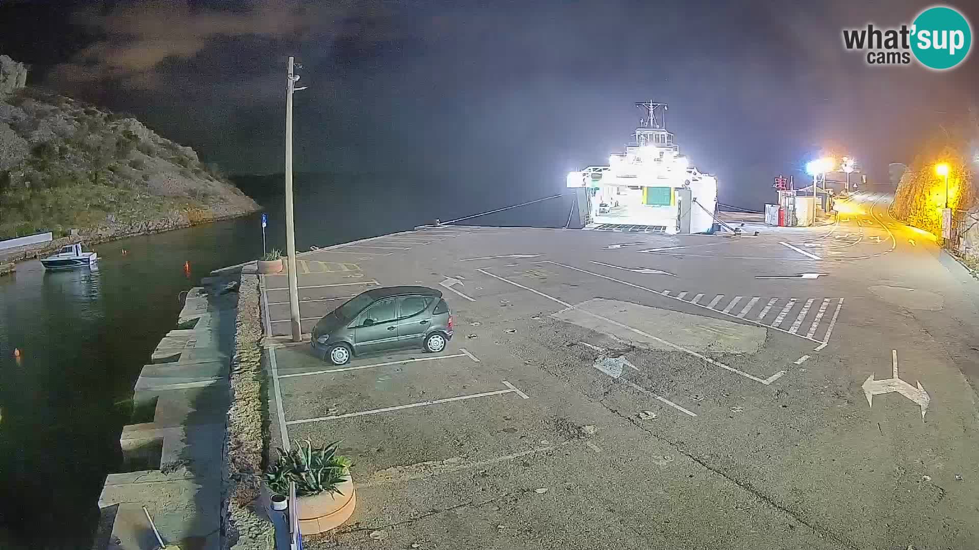 Webcam port de ferry de Prizna – vers l’île de Pag