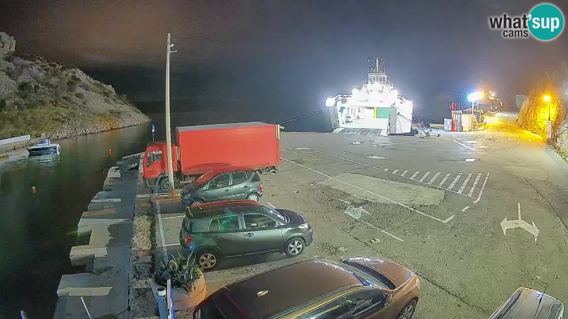 Webcam Prizna ferry port to Pag island